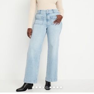 Old Navy Extra High Waisted Mariner Wide Leg Jeans